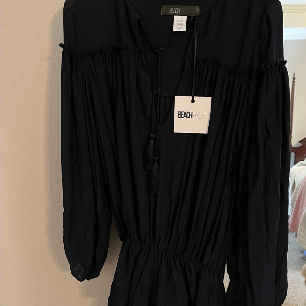 Beach swim cover up. Beautiful navy. Never worn. New with tags. This is a dress. - Picture 5 of 5